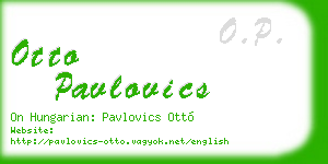 otto pavlovics business card